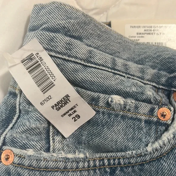 AGOLDE Parker Shorts, Swapmeet Blue, size 29, NWT!!